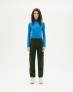 Pantaloni verde velluto a coste Nele sostenibili-2