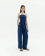 Pantalón azul cupro Cirila sostenible-2