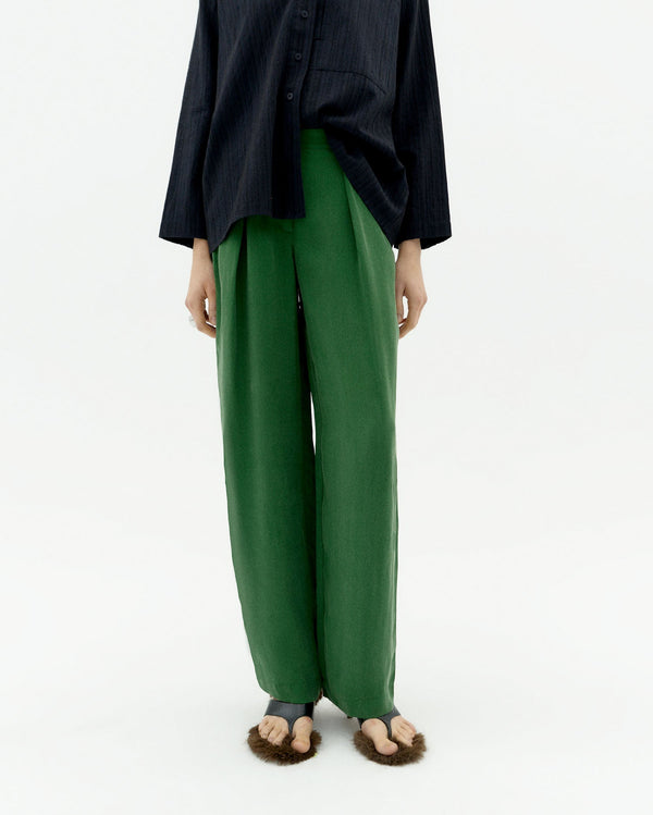 Green cupro pants Cirila sostenible-1