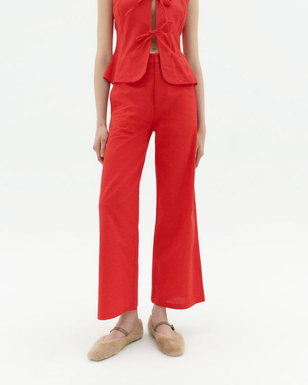 Pantaloni rossi Karina sostenibili-1