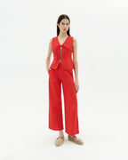Pantalón rojo Karina sostenible-2