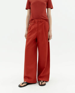 Pantaloni rossi in canapa Pat sostenibile-1