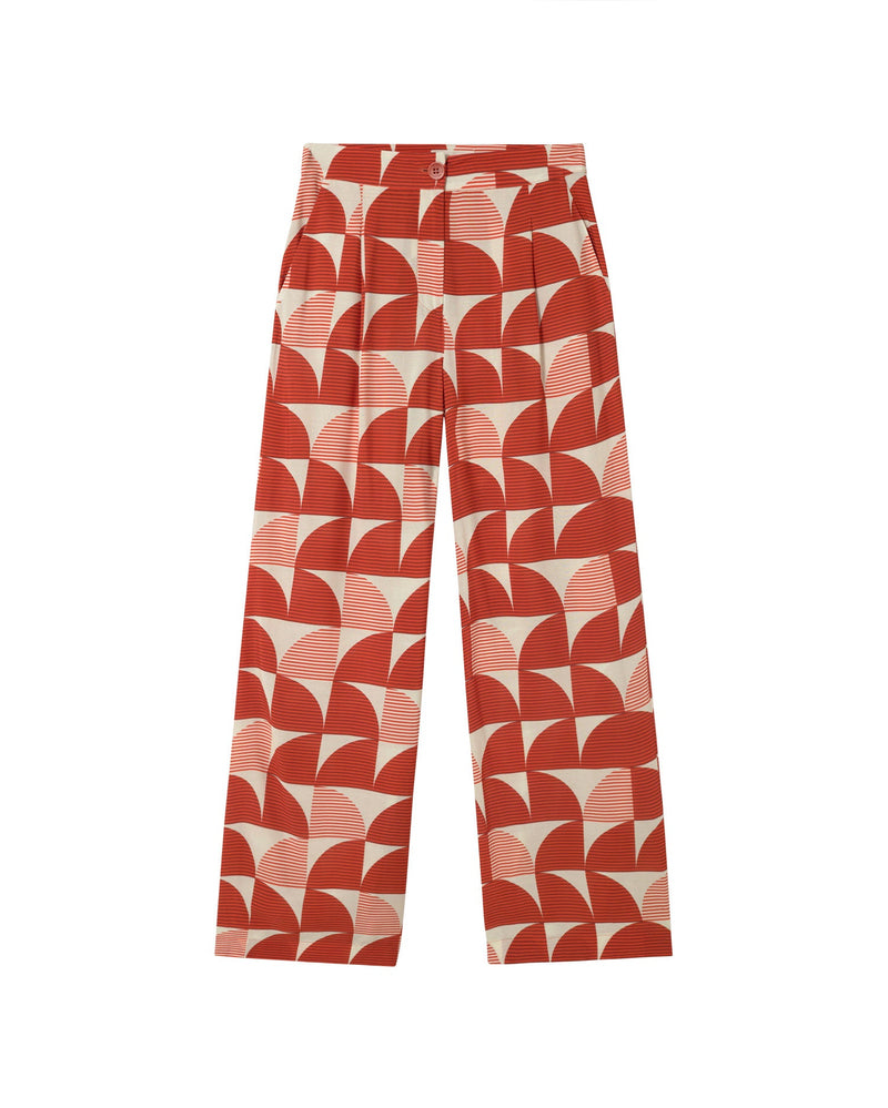 Pantalón rojo shrubbery Manolita sostenible - silueta 3