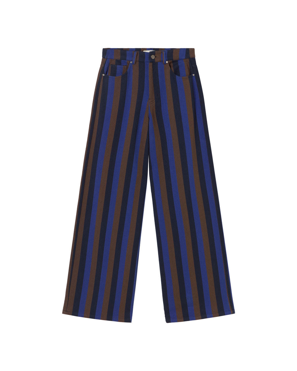 Pantalón wide leg rayas azul totenham Hedda sostenible silueta - 1