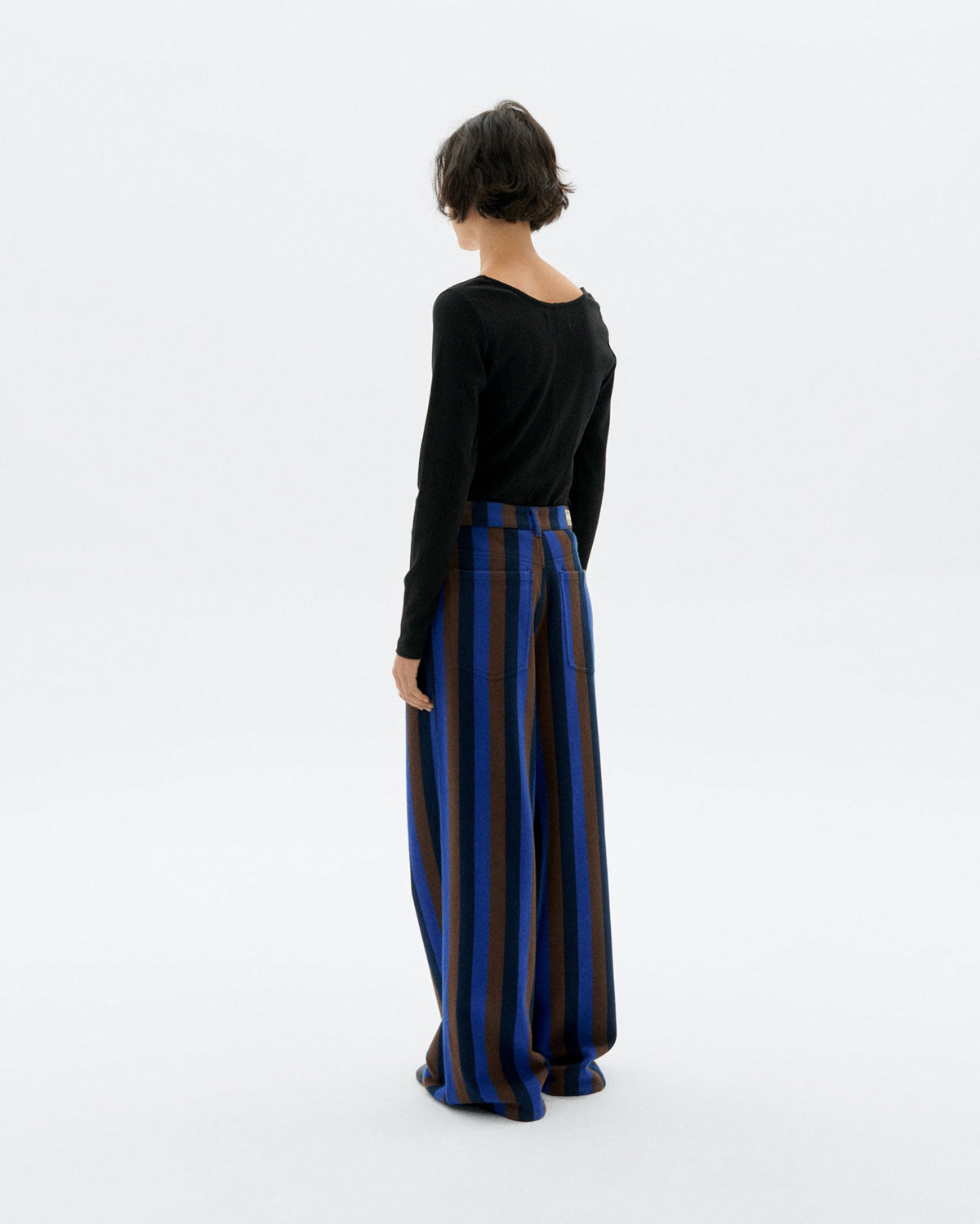 Pantalón wide leg rayas azul totenham Hedda sostenible - 4