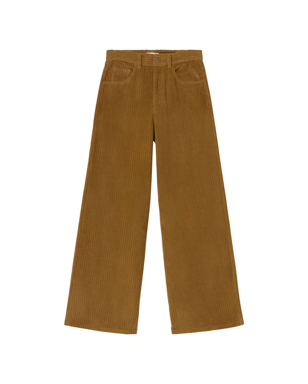 Pantalón wide leg pana amarillo Hedda sostenible silueta - 1
