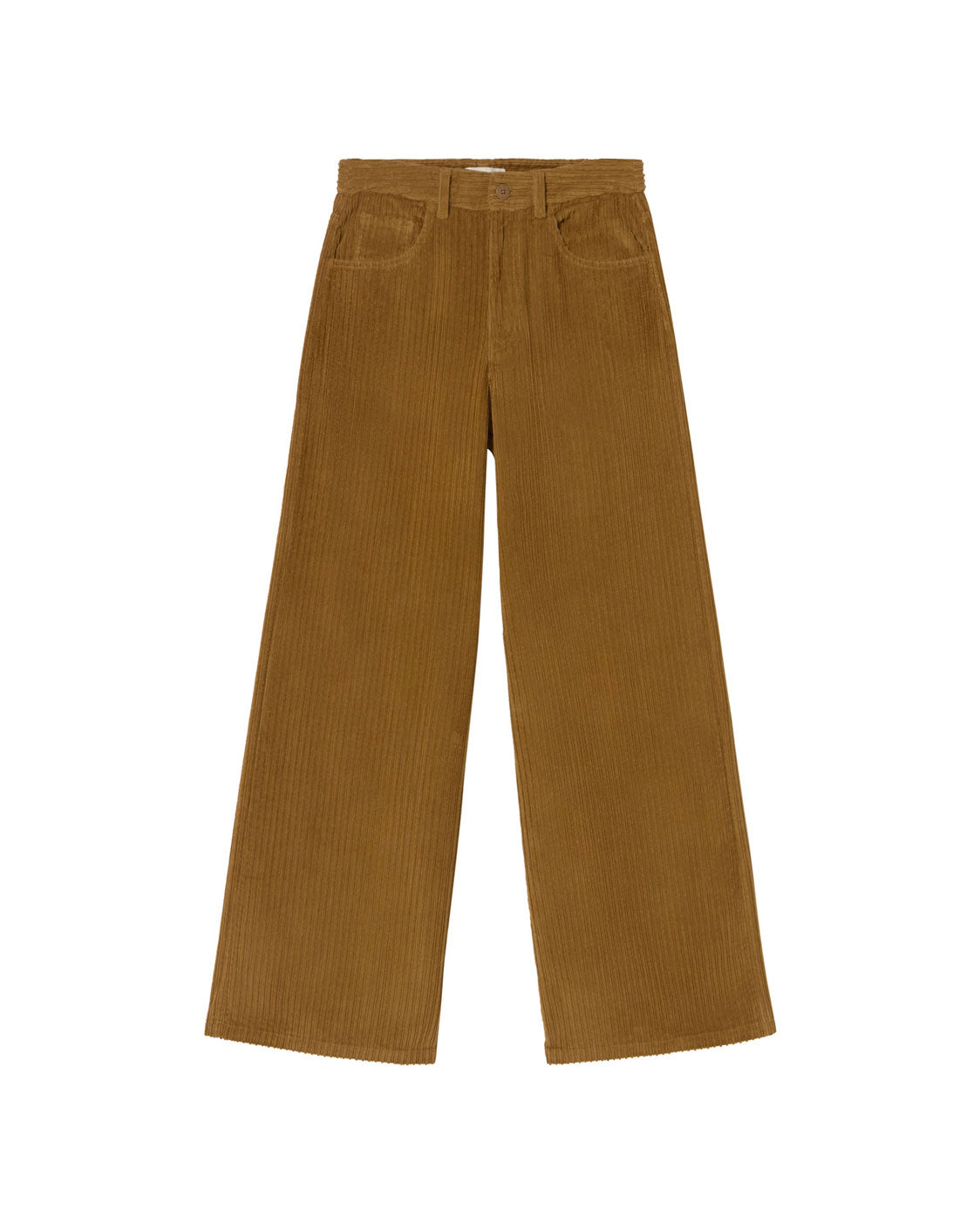 Pantalón wide leg pana amarillo Hedda sostenible silueta - 1