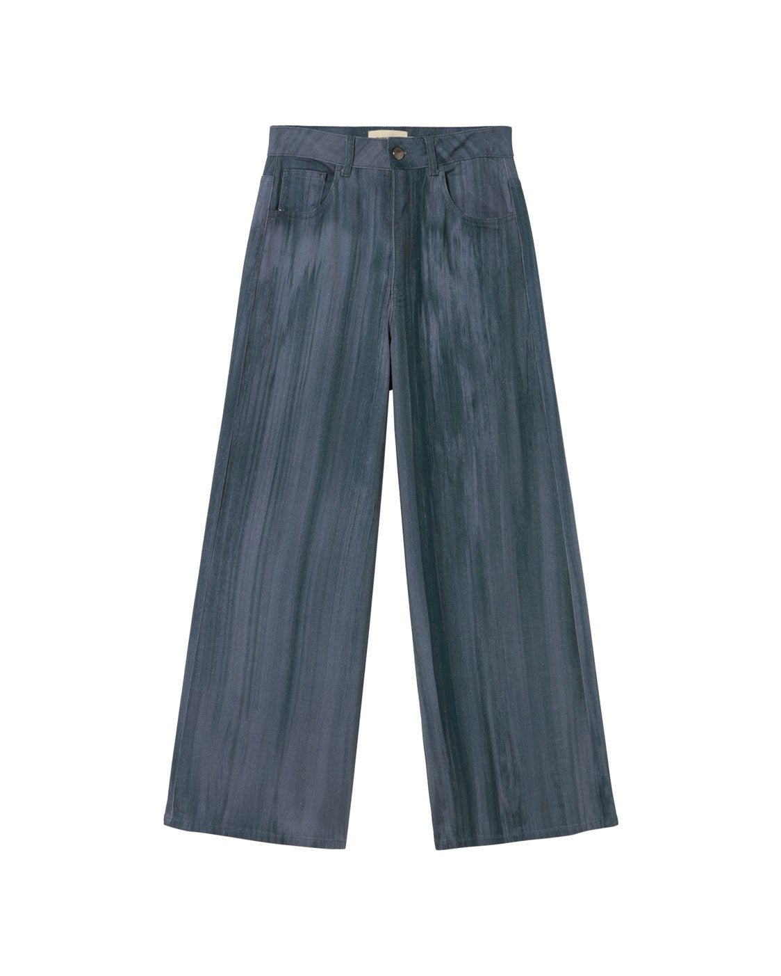 Pantaloni wide leg blu dégradé Hedda sostenibili silhouette - 1