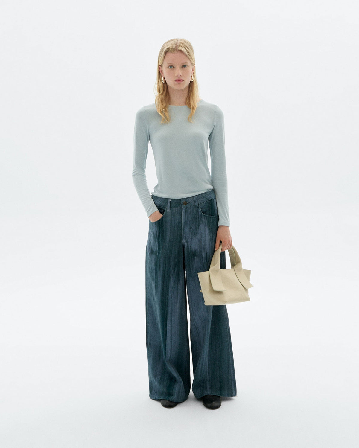 Pantaloni wide leg blu dégradé Hedda sostenibili - 2