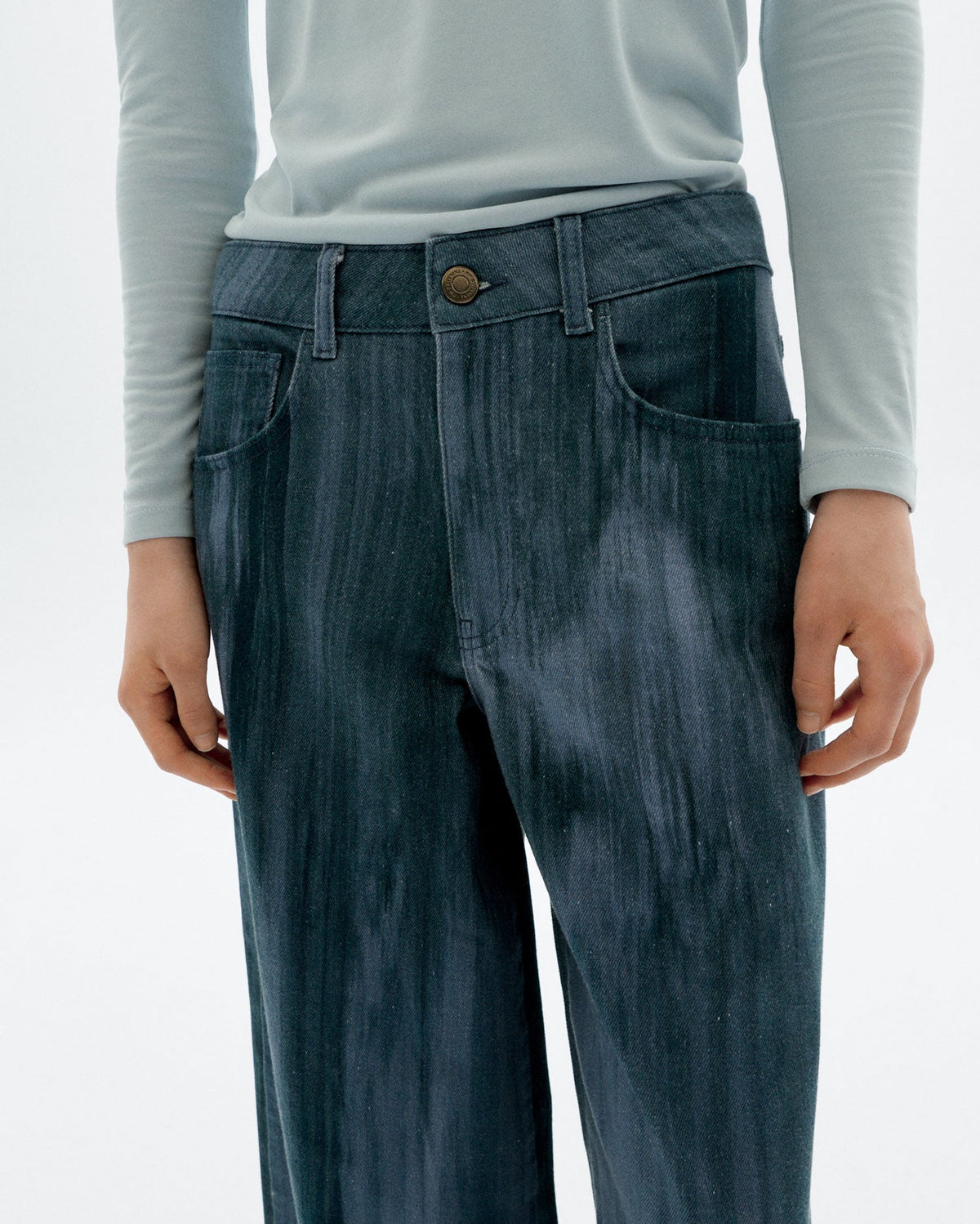 Pantaloni wide leg blu dégradé Hedda sostenibili - 3