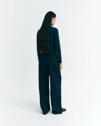 Pantalón wide leg tiro bajo navy Pat sostenible - 4