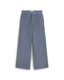 Pantalón tiro alto pana azul Karina sostenible silueta - 1