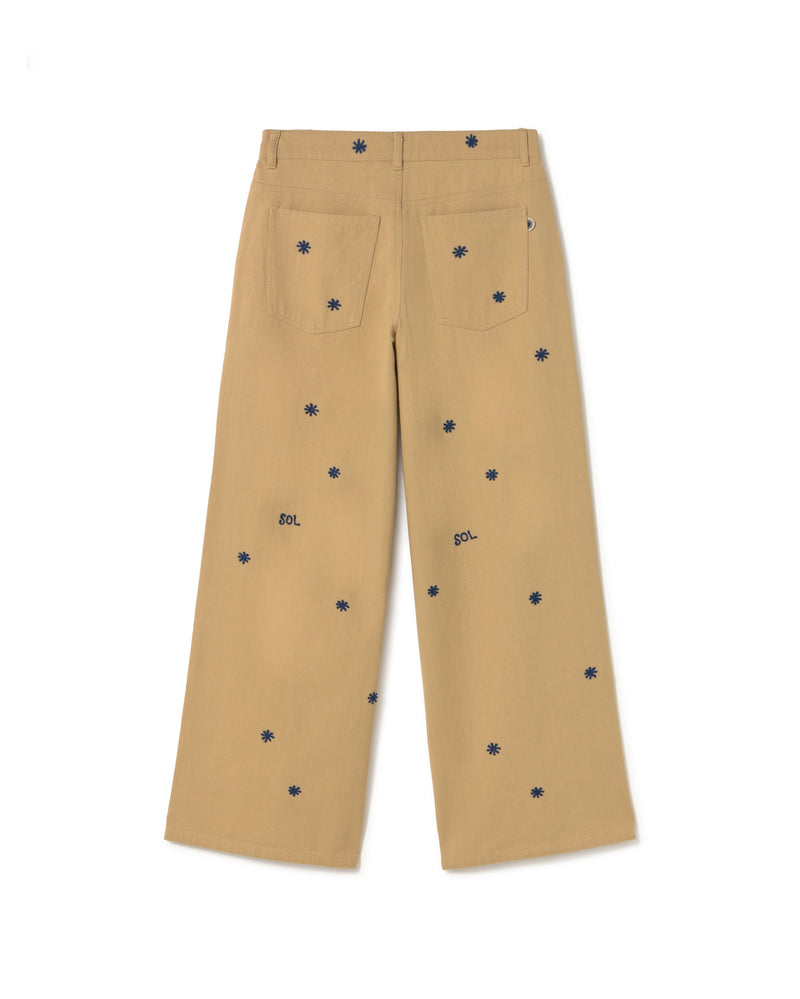 Pantalón beige sol chain Hedda sostenible - silueta 3
