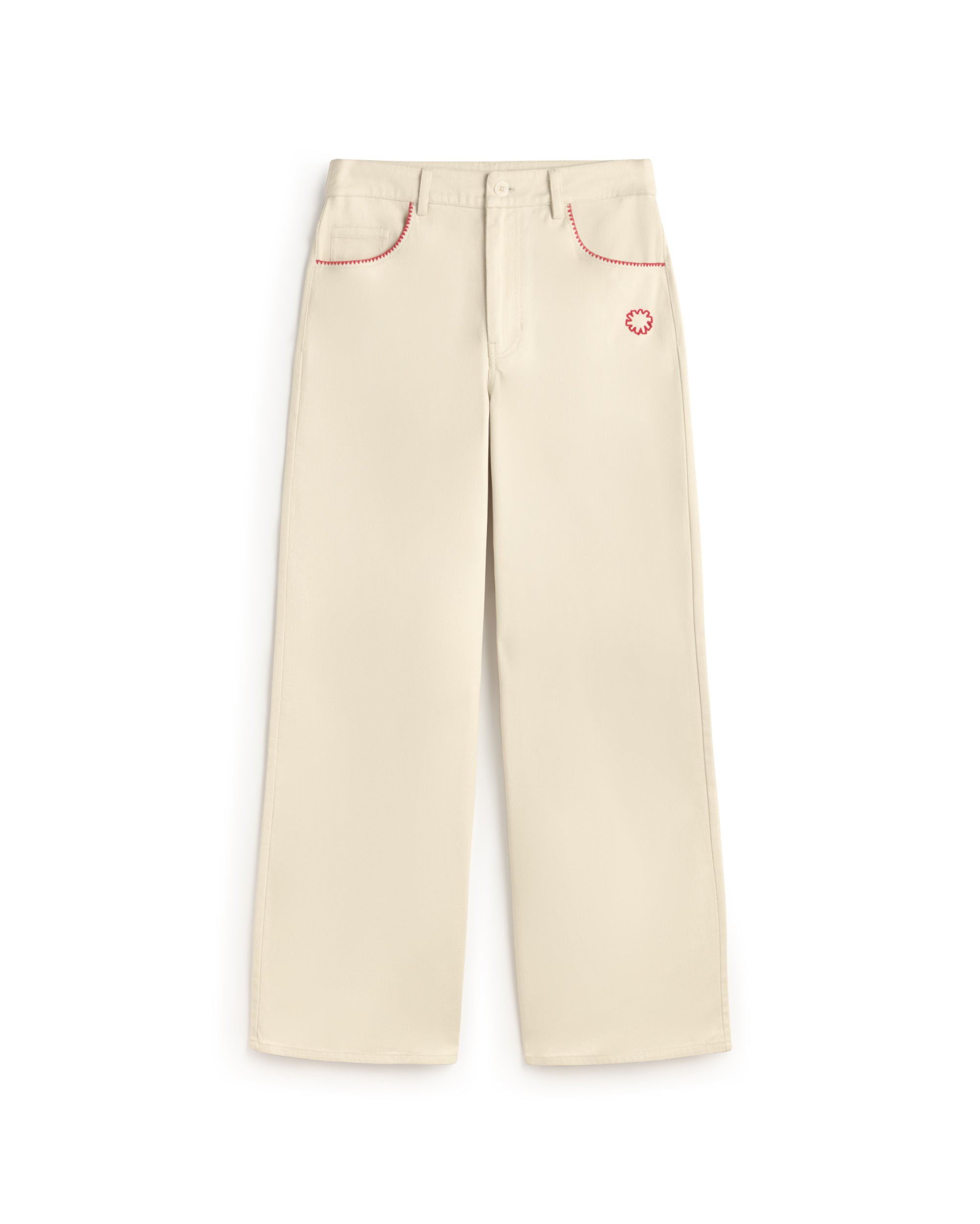 Pantalón wide leg bordado a mano Hedda sostenible silueta - 1