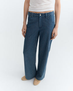 Low-rise trousers with natural dye railway stripes Kettan sustainable - 2