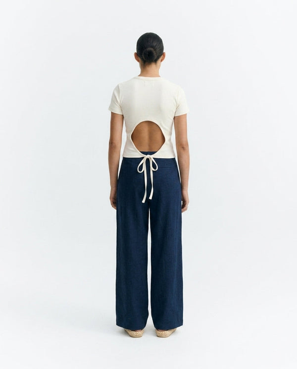 Blå wide leg-bukser hemp Molly bæredygtig - 2.1