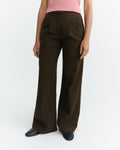Pantalón wide leg seersucker marrón Manolita sostenible - 3