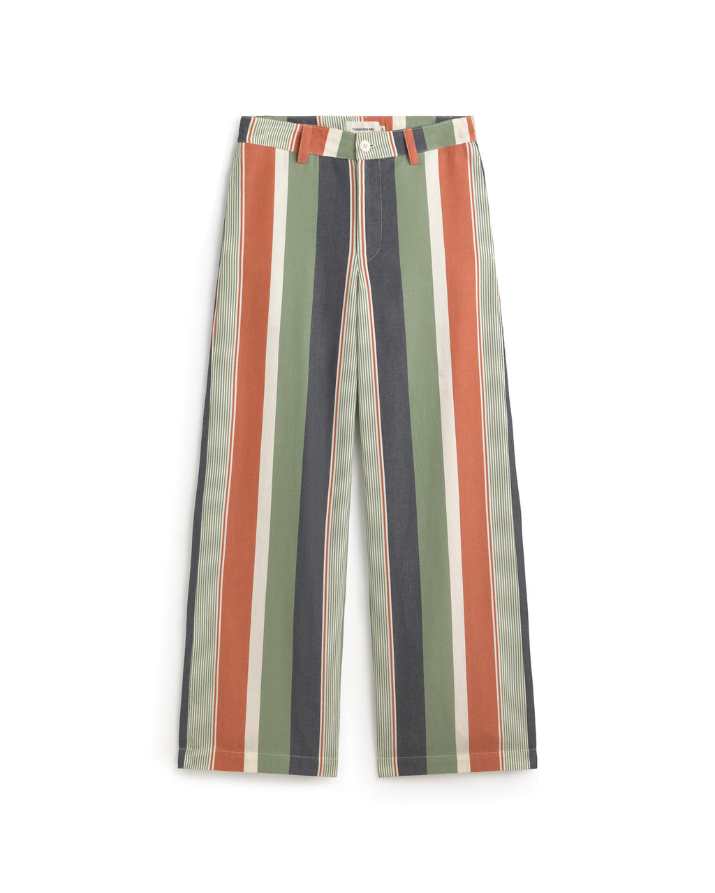 Pantalón recto estampado rayas multicolor Serena sostenible silueta - 1