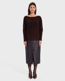Pull Penseeboat chocolat en cachemire_3