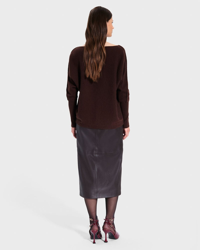 Pull Penseeboat chocolat en cachemire_4