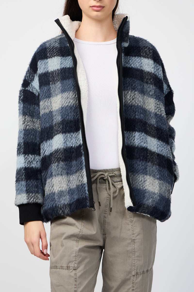 Chaqueta de cuadros con forro de sherpa - Breeze Plaid - Mujer