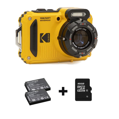 Pack PixPro WPZ2 - 2 Batteries + Carte Micro SD - Yellow - Kodak