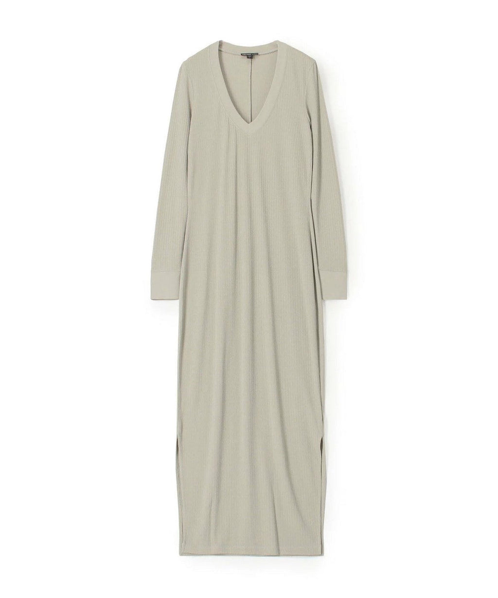 Ribbed V-Neck Dress - Silt - Women
