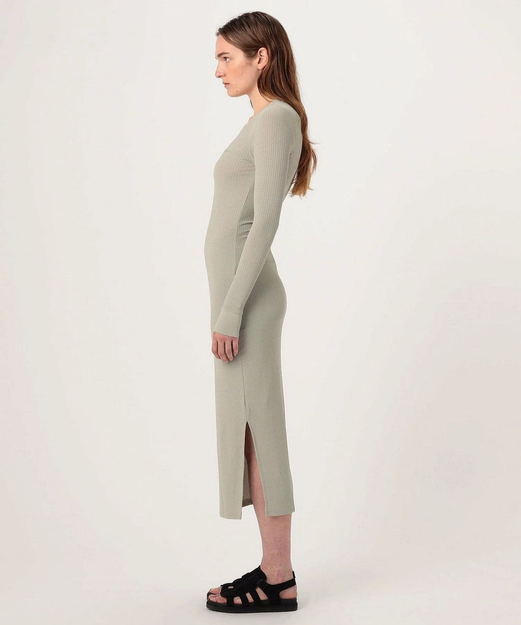 Ribbed V-Neck Dress - Silt - Women