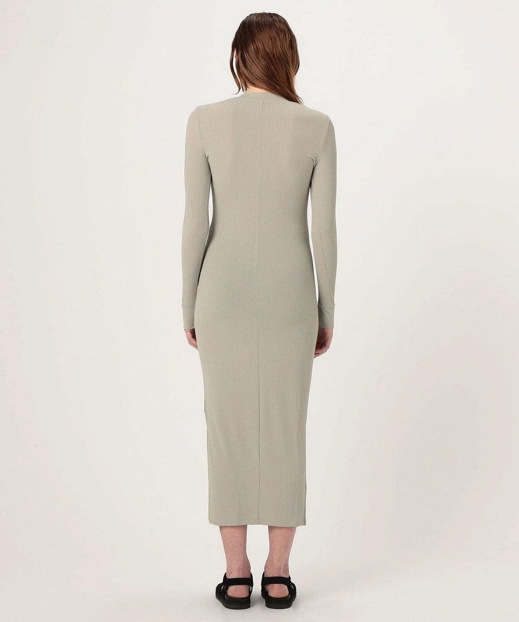 Ribbed V-Neck Dress - Silt - Women