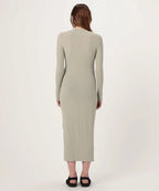 Ribbed V-Neck Dress - Silt - Women