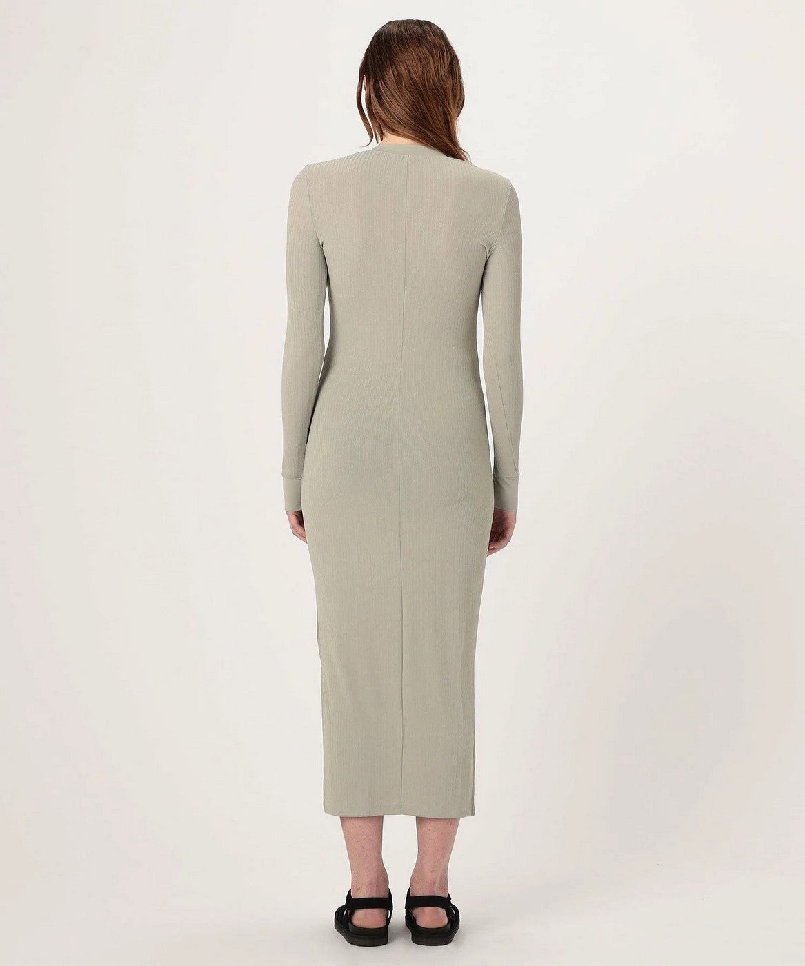 Ribbed V-Neck Dress - Silt - Women