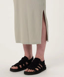 Vestido canalé escote pico - Limo - Mujer