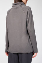Oversized Fine Terry Sweatshirt with Funnel Neck - Women's
