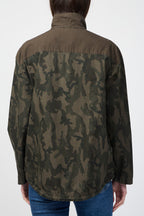 Camouflage Jacket With Funnel Neck And Zip Fastening - Hunter Pigment - Women