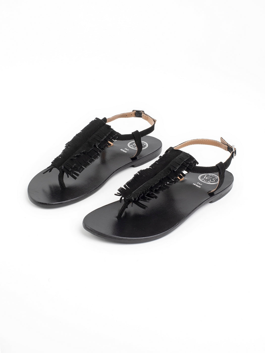 White Sun - Sandalias Hydatina - Ante de cabra negro - Negro