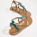 Scriptura Sandals - Emerald & Gold