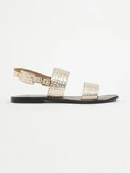 Sawan Sandals - Light Gold Croco