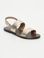 Sawan Sandals - Light Gold Croco
