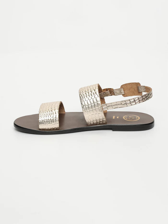 Sawan Sandals - Light Gold Croco