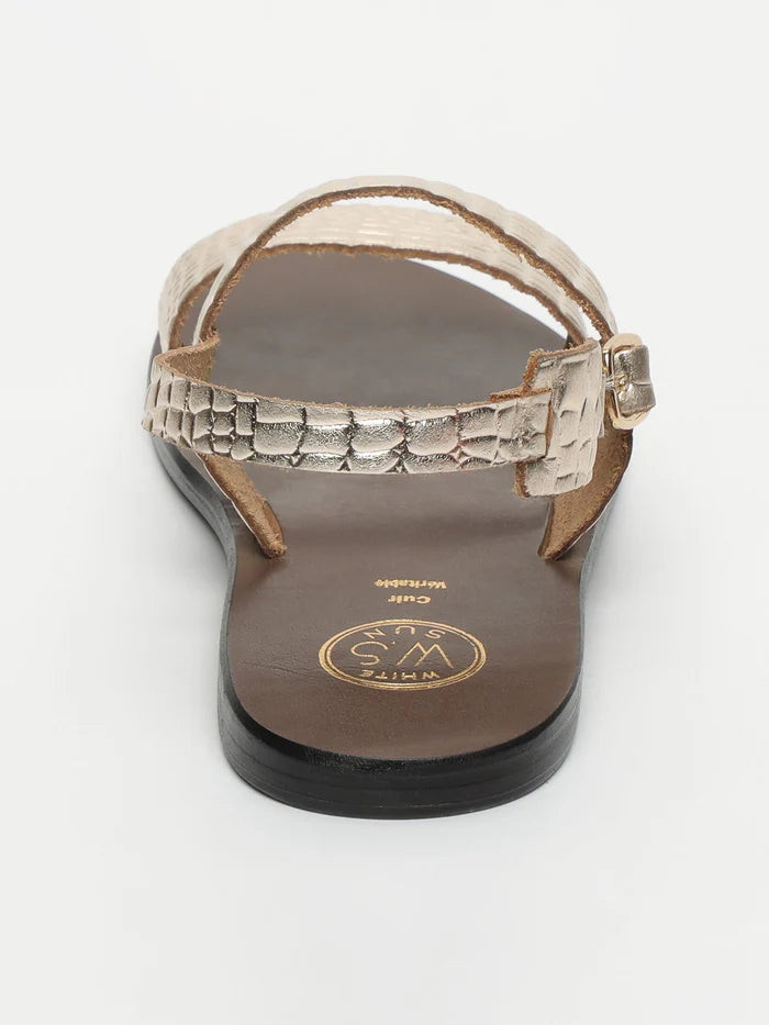Sawan Sandals - Light Gold Croco