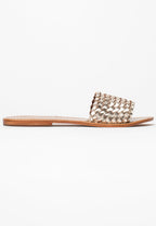 White Sun - Candida Mules - Gold