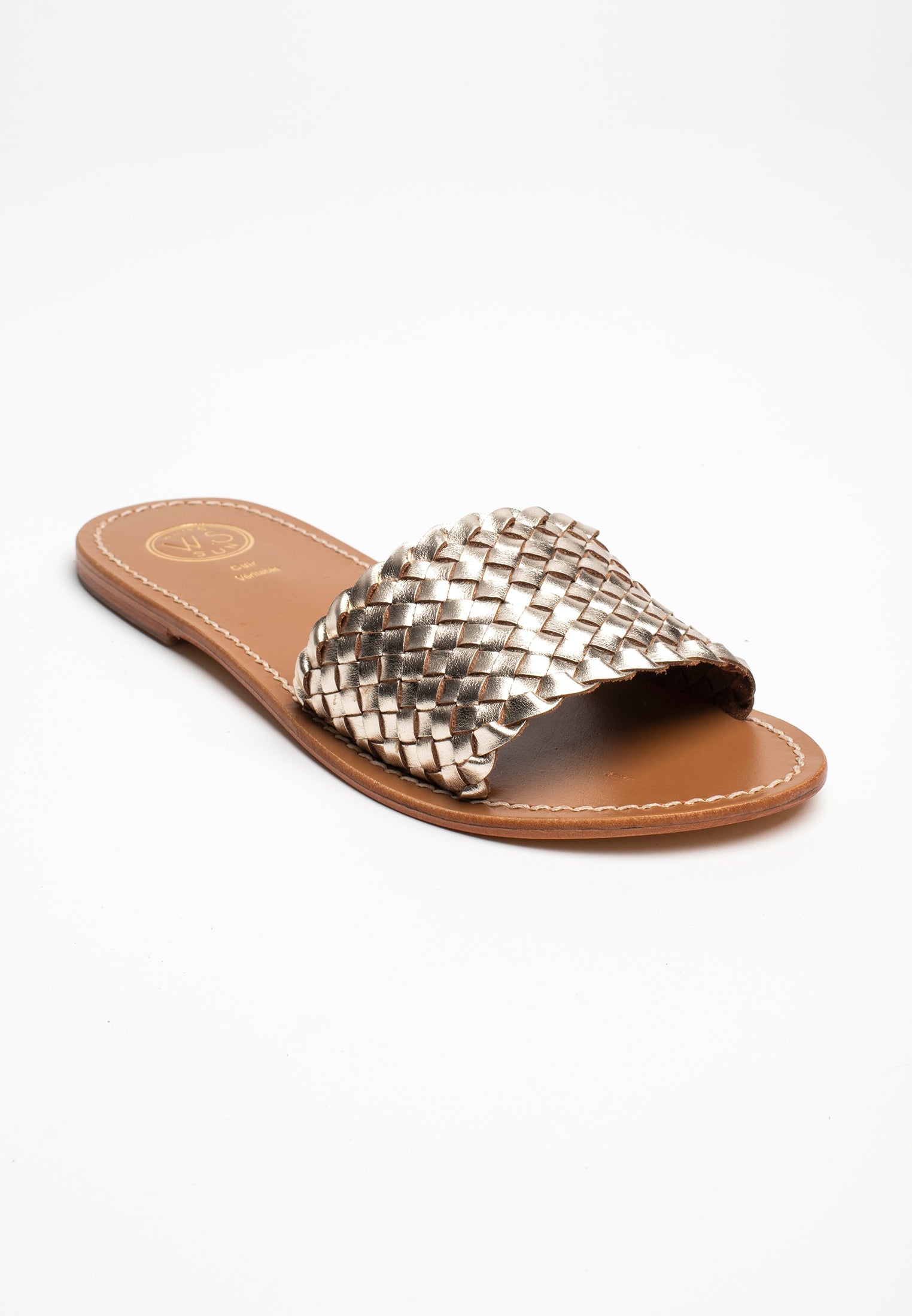 White Sun - Candida Mules - Gold