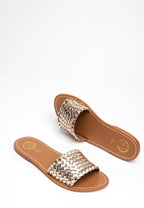 White Sun - Candida Mules - Gold