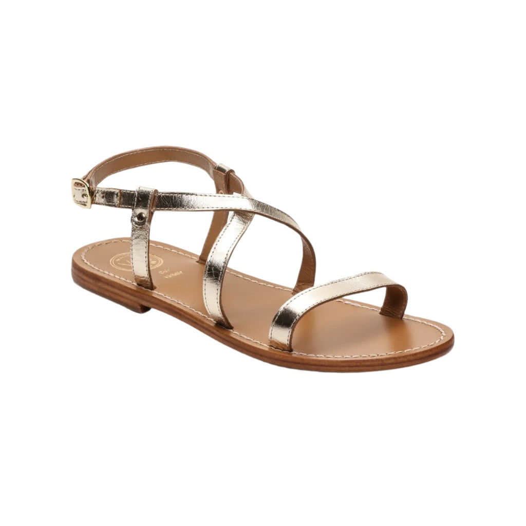 White Sun - Recife Sandals - Gold Goat Leather - Gold