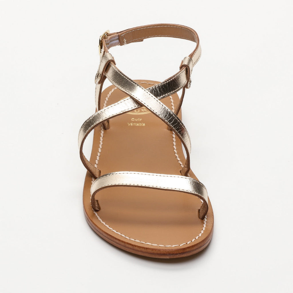 White Sun - Recife Sandals - Gold Goat Leather - Gold