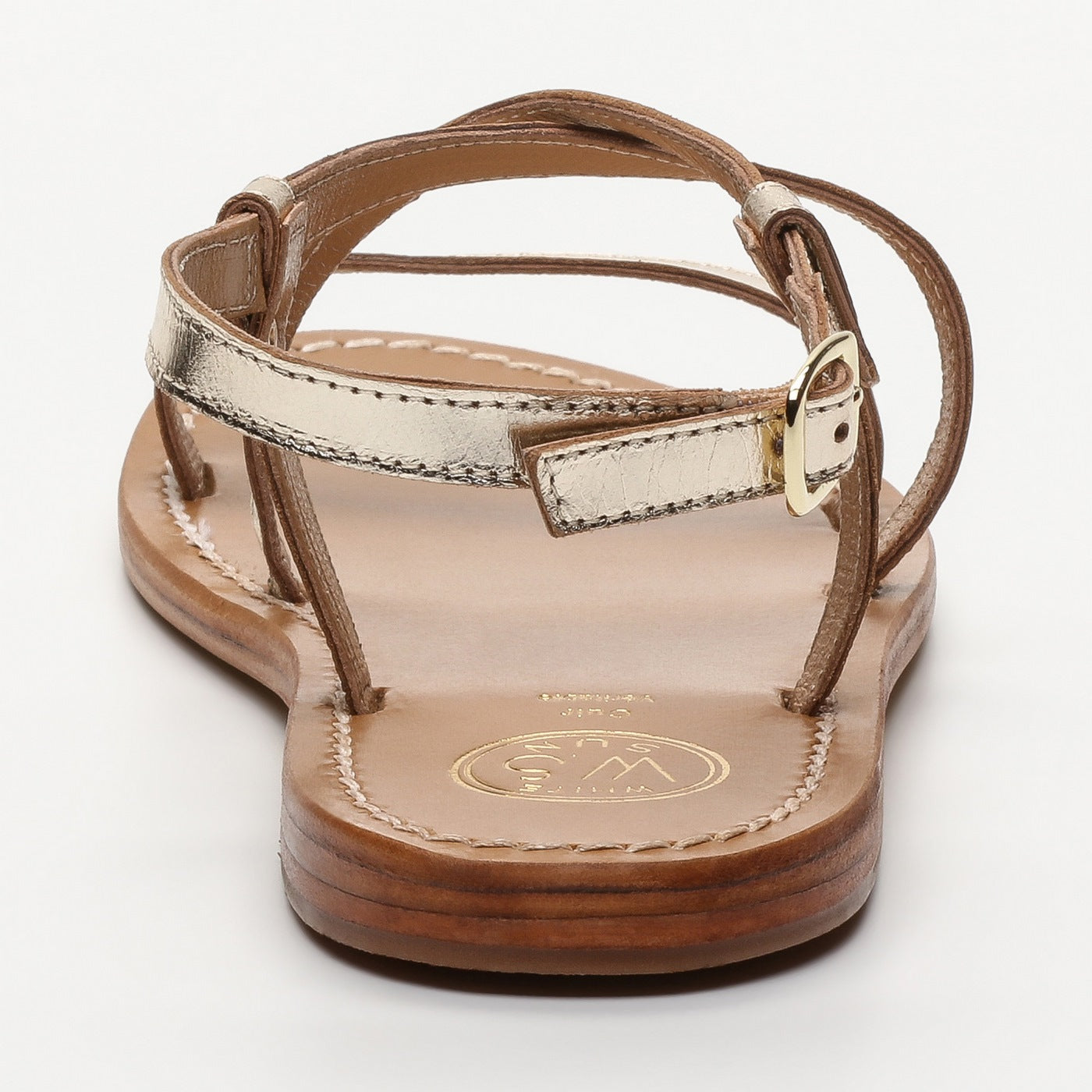 White Sun - Recife Sandals - Gold Goat Leather - Gold