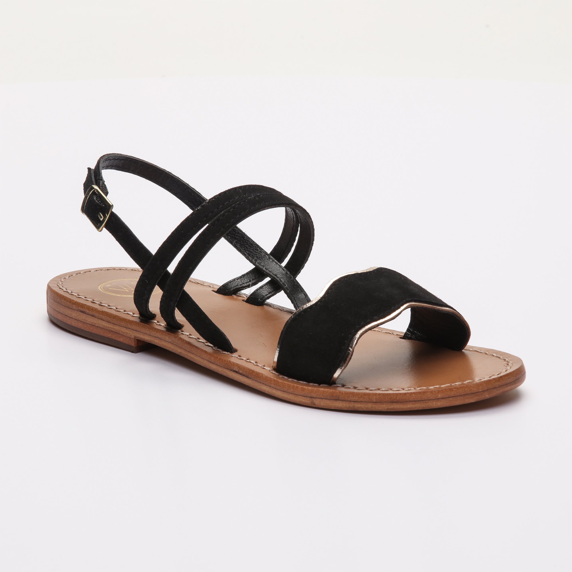 Bacis Sandals - Black+Gold