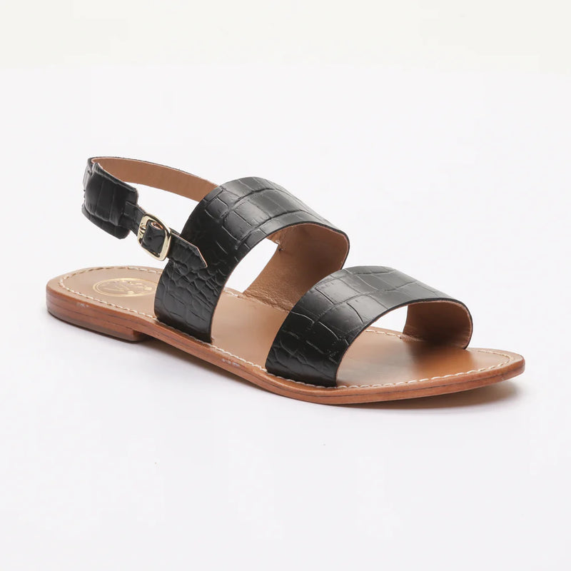 Sandalias Sawan - Croco Negro