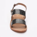 Sandalias Sawan - Croco Negro