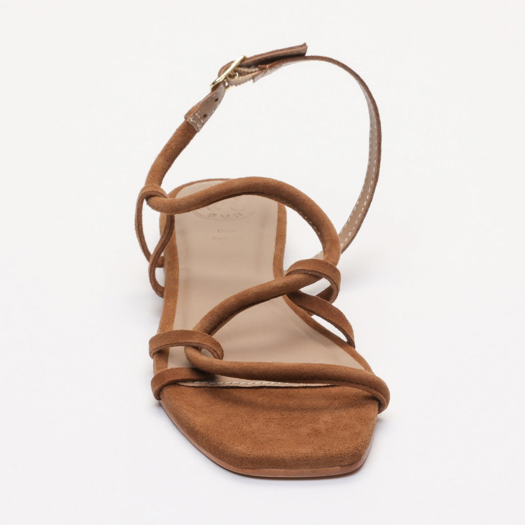 Margo Sandals - Camel Goat Suede (Tubular Straps) - Brown